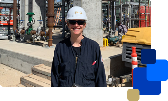 Primoris employee in a hard hat